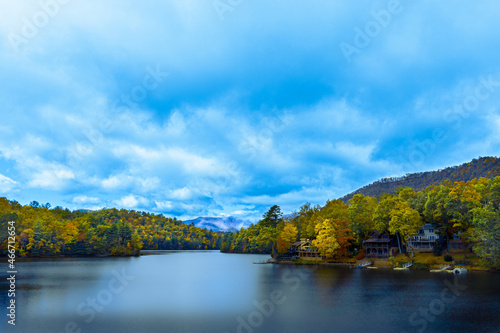 Autumn landscape with lake