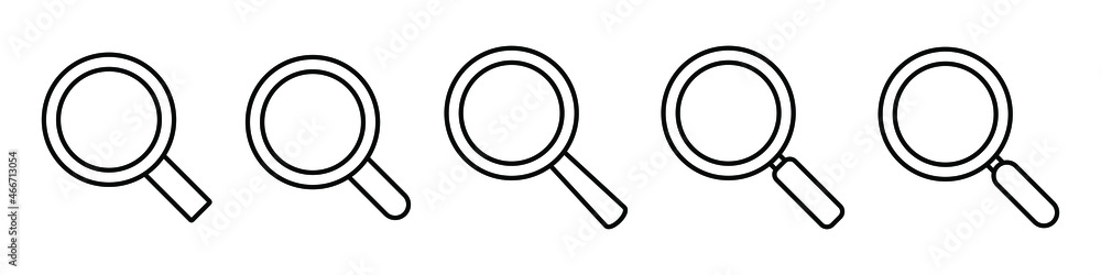 Search line icon. Magnifying glass outline icon, vector magnifier or loupe sign. Search line icon. Magnifying glass outline icon, vector magnifier or loupe sign.