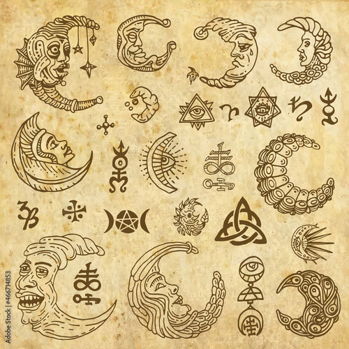 Magic banner for astrology, divination, magic.