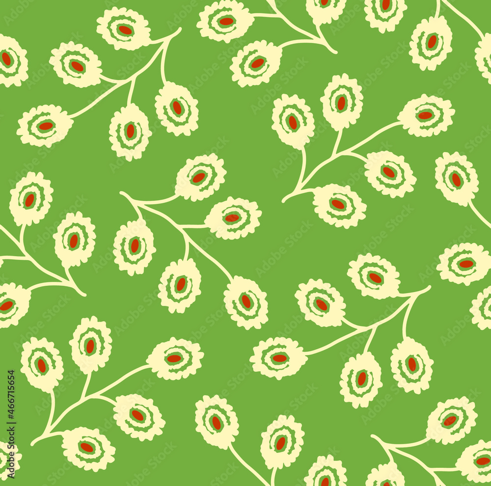 Fototapeta premium Abstract Hand Drawing Peacock Feather Shape Leaves Seamless Vector Pattern Isolated Background