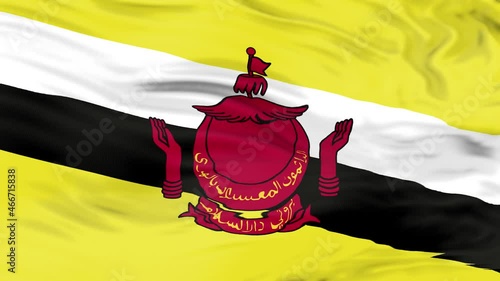 A 4K of Brunei flag. A waving 3D animation photo