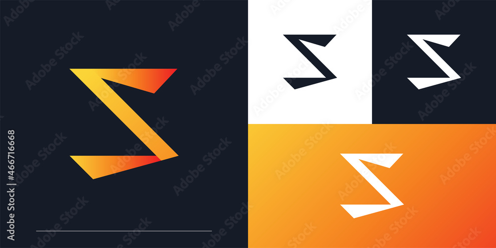 Modern and Abstract Letter S Logo Design in Orange Gradient. S Logo or Symbol for Business Identity Modern and Abstract Letter S Logo Design in Orange Gradient. S Logo or Symbol for Business Identity