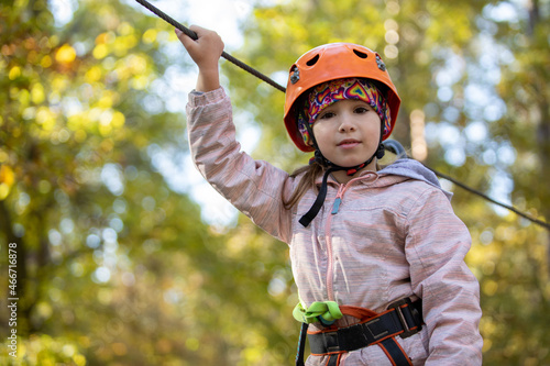 Kids having fun at the rope park. photo