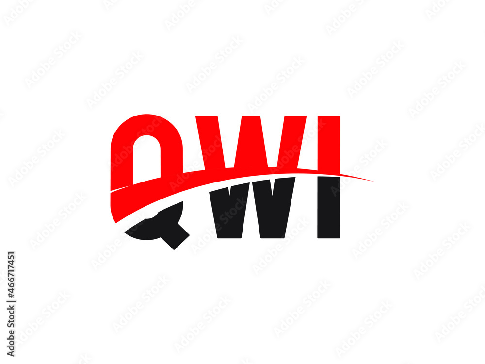 QWI Letter Initial Logo Design Vector Illustration
