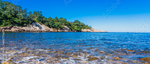 Panorama of a wonderful bay with piercing blue water at Cape Ann, Massachusetts, USA