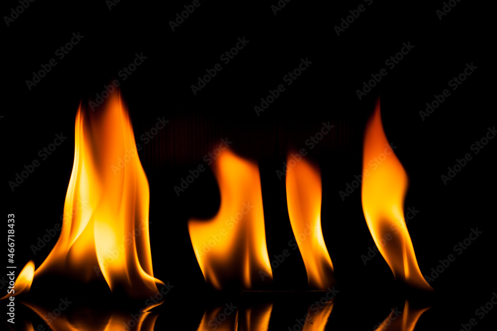 Flame fire movement on a black background. Flame fire movement on a black background.