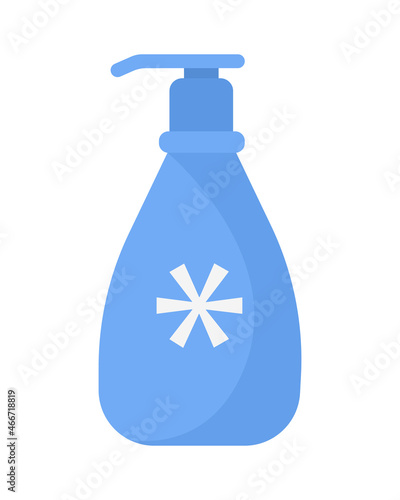 Bottle with antiseptic semi flat color vector object. Realistic item on white. After covid disinfection solution isolated modern cartoon style illustration for graphic design and animation photo