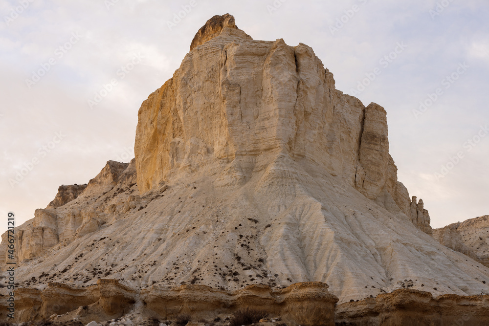 One of the mountain of Shakpaktysay canyon on Mangyshlak. Tupkaragan District, Mangystau Region in south-western Kazakhstan. One of the mountain of Shakpaktysay canyon on Mangyshlak. Tupkaragan District, Mangystau Region in south-western Kazakhstan.
