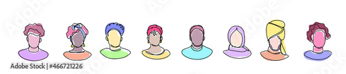 Multiethnic people set. A set of inclusive and diverse avatars.
