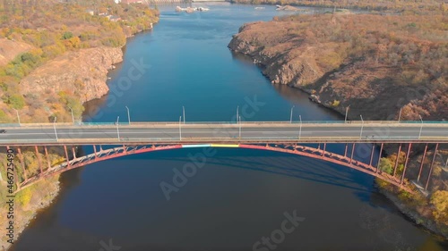 Wallpaper Mural Road bridge over the river autumn landscape Torontodigital.ca