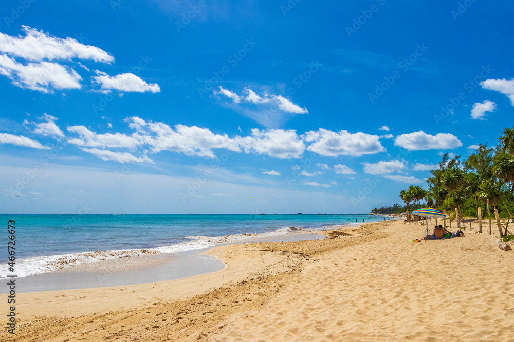 Tropical mexican beach 88 Punta Esmeralda Playa del Carmen Mexico.