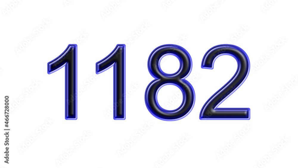 blue 1182 number 3d effect white background blue 1182 number 3d effect white background