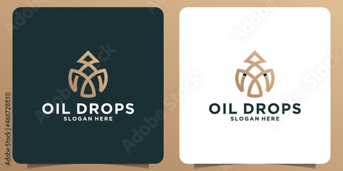 oil drop logo design with minimalistic lines