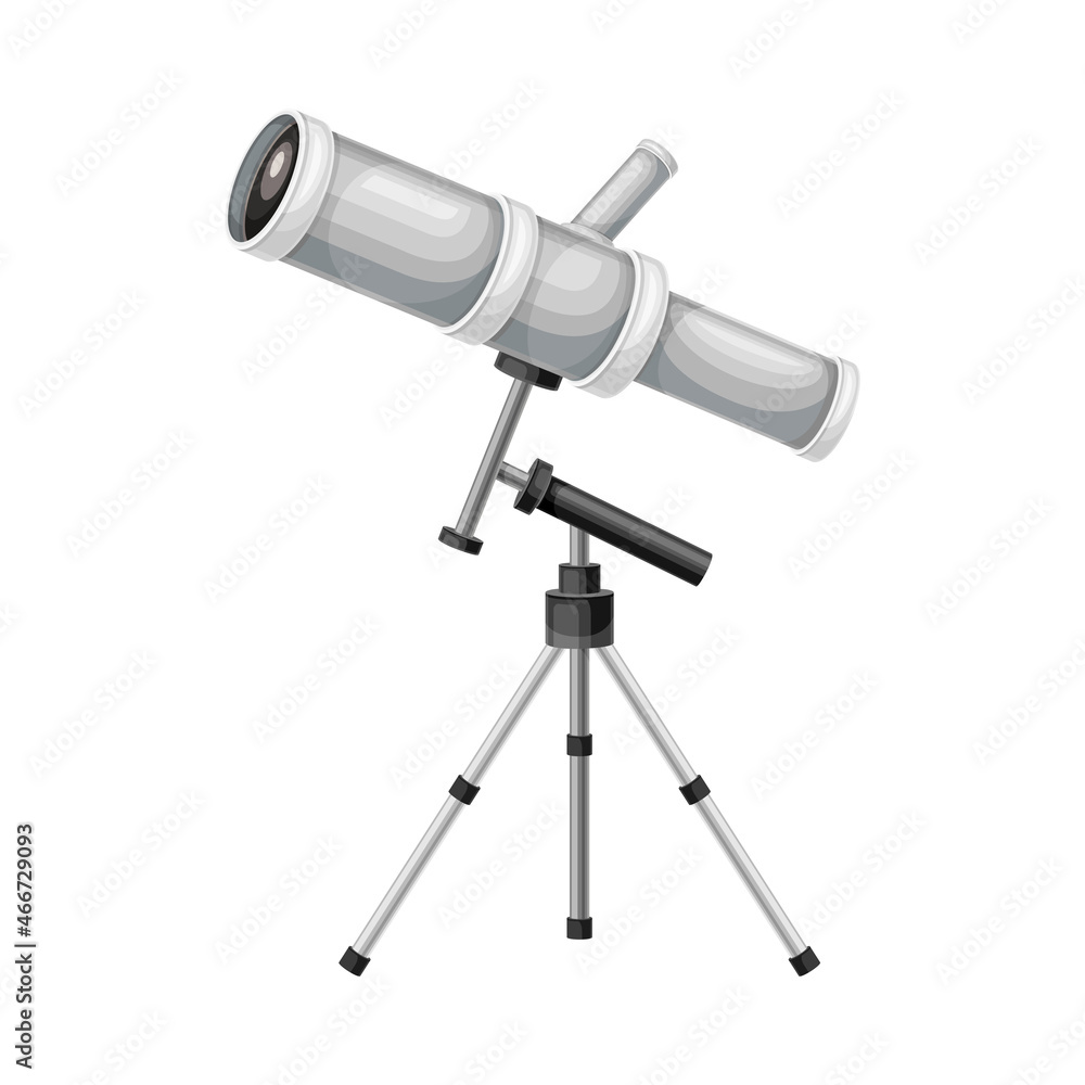 Modern astronomical telescope on tripod, optical device vector illustration Modern astronomical telescope on tripod, optical device vector illustration