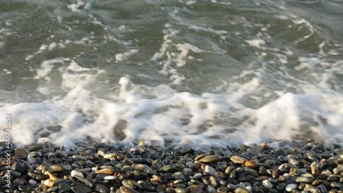 Wallpaper Mural Sea waves close-up on a pebble beach Torontodigital.ca