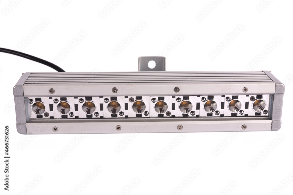 Fixing an aluminum lamp, on a white background Fixing an aluminum lamp, on a white background