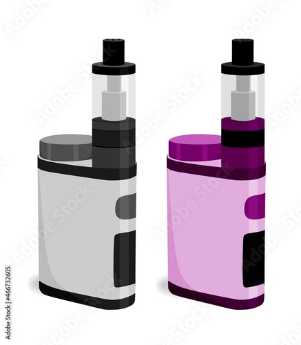 Electronic cigarette for vaping. Electronic hookah. Isolated vector illustration on a white background.