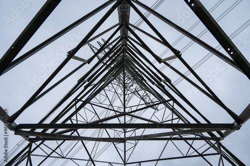 Elevation angle of steel structure  high voltage pole