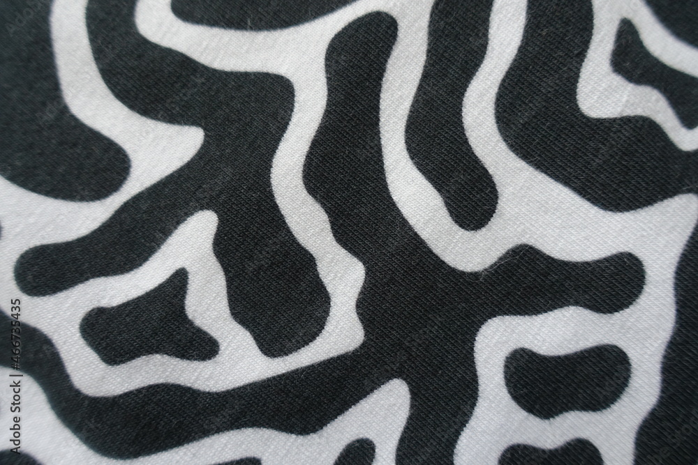 Top view of black and white cotton jersey fabric Top view of black and white cotton jersey fabric