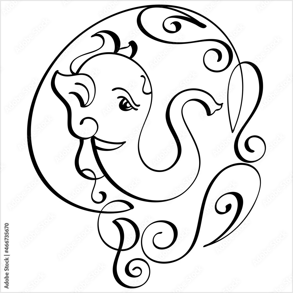 Ganesha Pen Ink Style M_2111001 Ganesha Pen Ink Style M_2111001