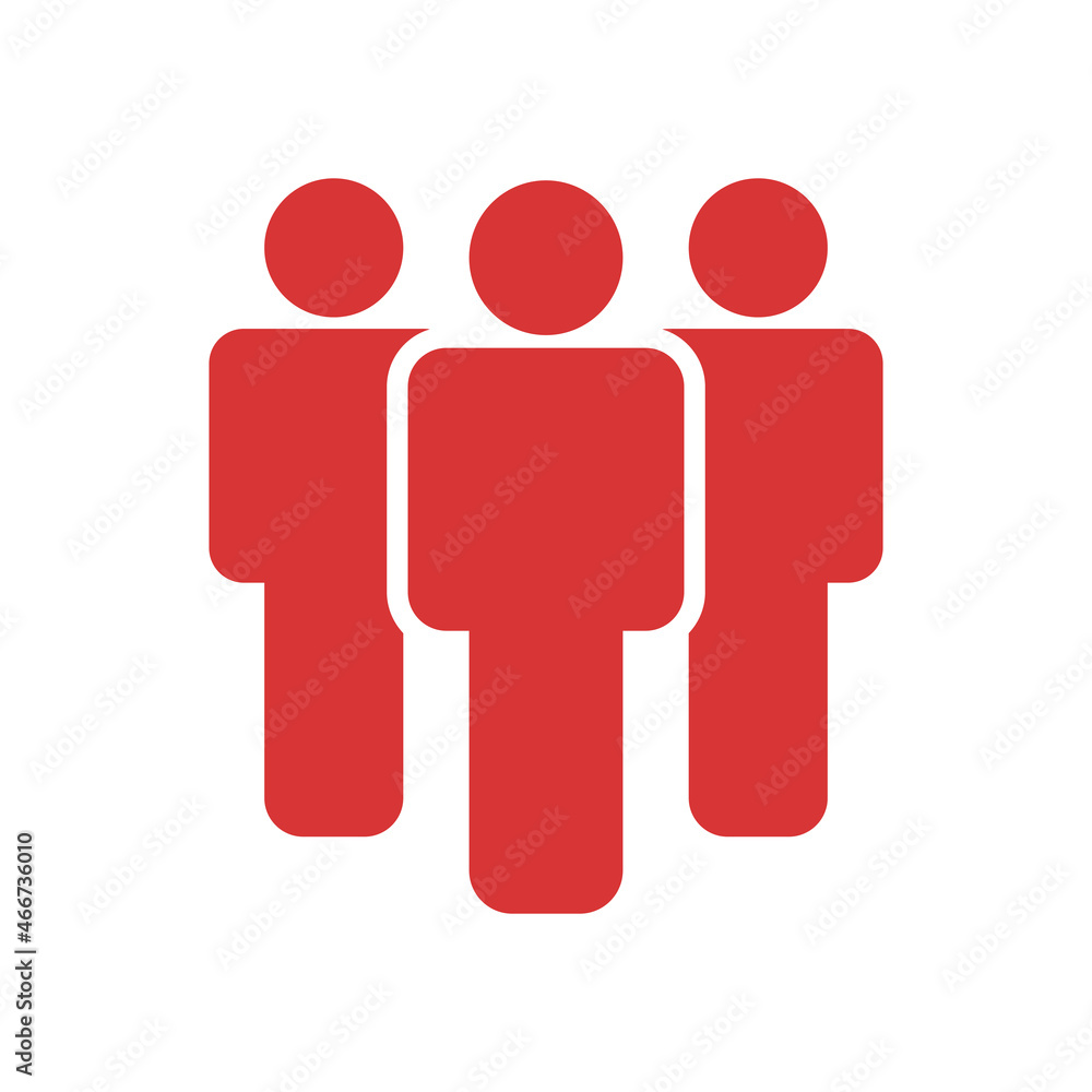 People vector icon. Red symbol People vector icon. Red symbol