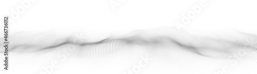 Futuristic technology. Digital cyberspace. Abstract vector wave with moving particles. Big data analytics.