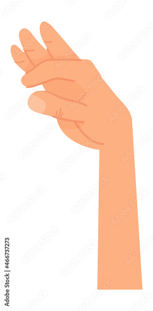 Pinch gesture. Grabbing hand in cartoon style Pinch gesture. Grabbing hand in cartoon style