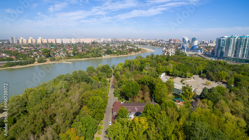 View of the park and the Krasnodar city