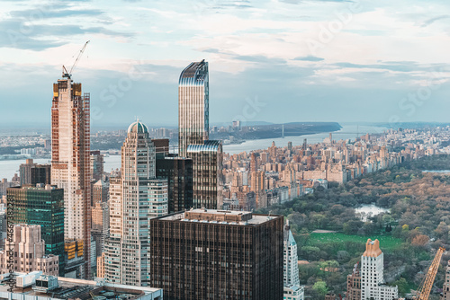 Canvas Print Aerial view of the architecture of New York city during daylight