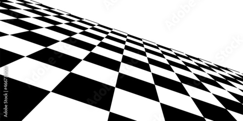 Floor in perspective with checkerboard texture. Empty chess board. Vector illustration.