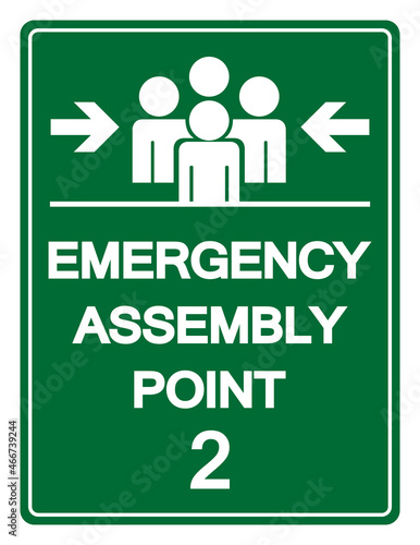 Emergency Assembly Point 2 Symbol Sign, Vector Illustration, Isolated On White Background Label .EPS10