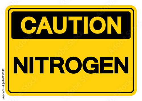 Caution Nitrogen Symbol Sign,Vector Illustration, Isolate On White Background Label. EPS10