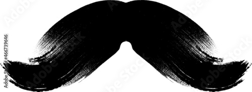 Grunge textured male mustaches . Brush strokes . Vector