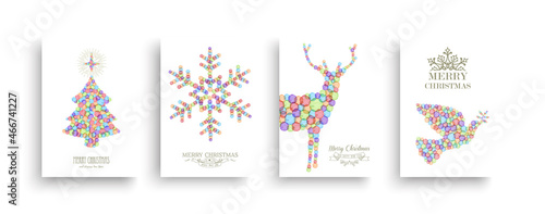Christmas New Year colorful watercolor paint set