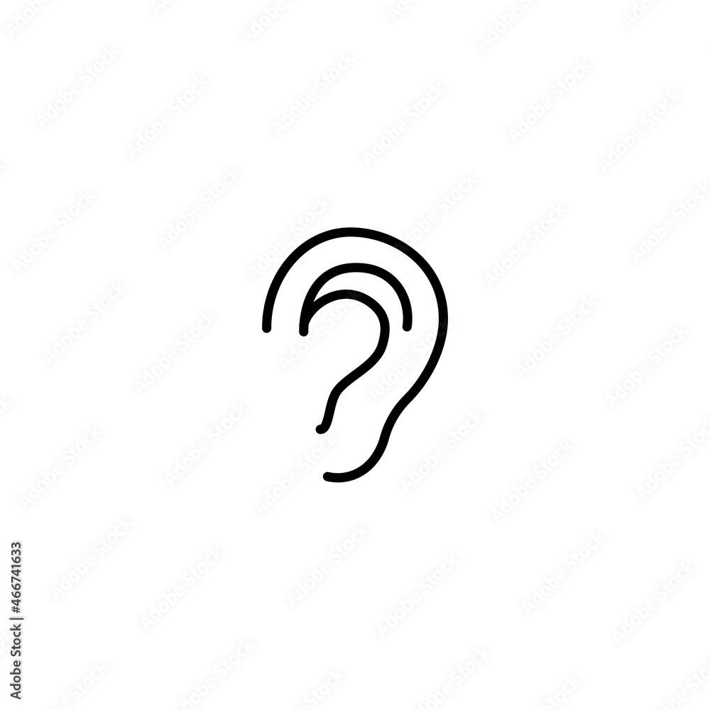 Ear icon. Hearing symbol isolated on white background EPS 10