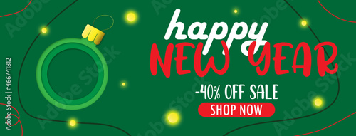 banner 40% off, happy new year, merry christmas, discount 40%, new 2022 year, 2022, holiday, christmas tree