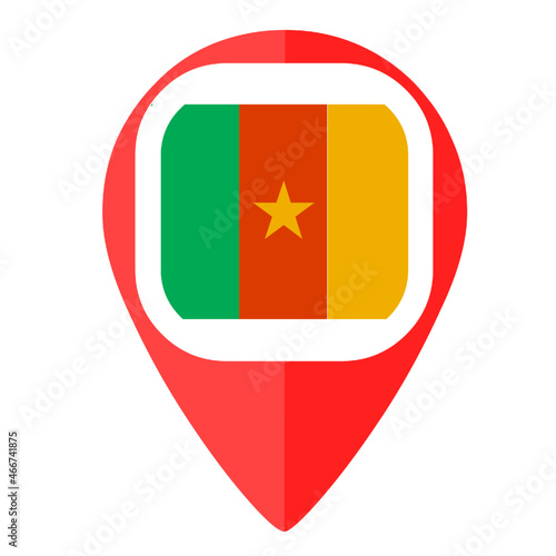 Free Download Cameroon flag pin country marker  - GFXLoad