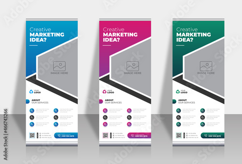 stylish company business roll up banner design
