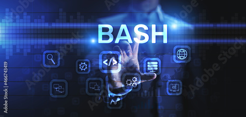 BASH Programming language software and web development internet technology concept. photo