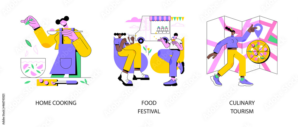Traditional meal abstract concept vector illustration set. Home cooking, food festival, culinary tourism, food recipes, eating habit, world cuisine, gastronomy event, restaurant abstract metaphor. Traditional meal abstract concept vector illustration set. Home cooking, food festival, culinary tourism, food recipes, eating habit, world cuisine, gastronomy event, restaurant abstract metaphor.