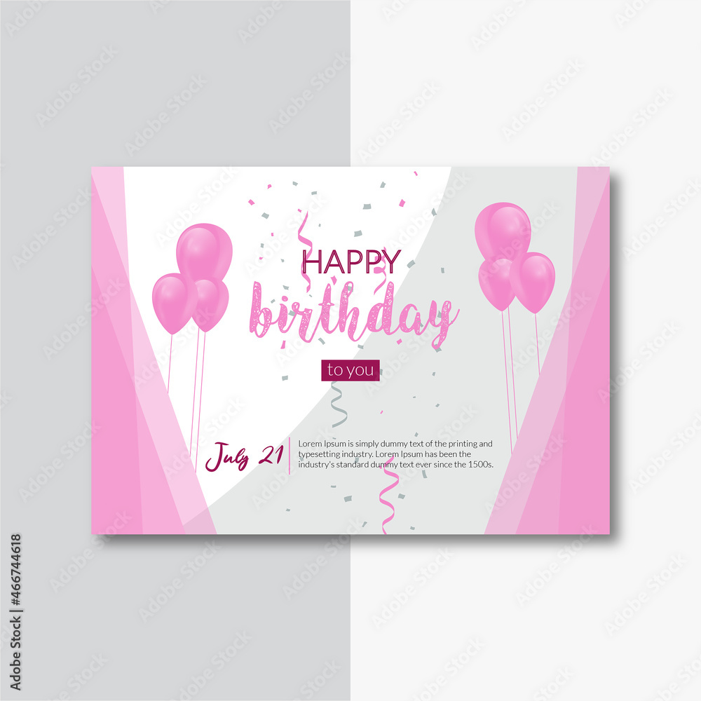Banner template with happy birthday