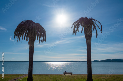 Monte Argentario  Italy  - A view of the Argentario mount on Tirreno sea  with little towns  in the Grosseto province  Tuscany region. Here in particular Orbetello village.