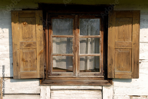 Wooden windows with shutters, Poland