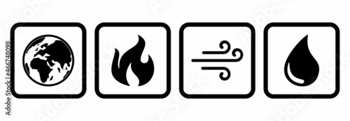 four element of nature icon, four element of nature vector sign symbol