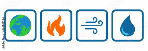 four element of nature icon, four element of nature vector sign symbol