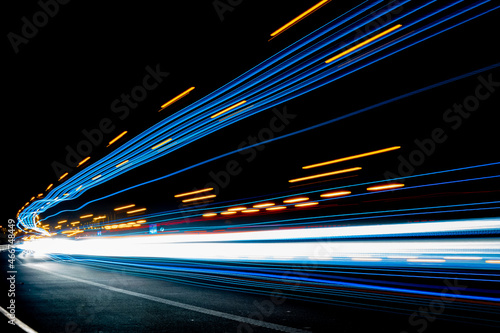 lights of cars with night. long exposure