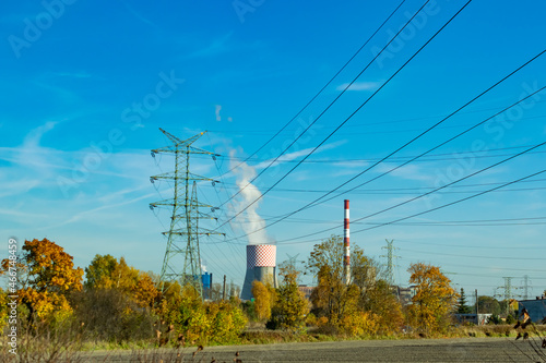 coal power plant on a sunny day photo