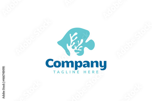 coral fish logo vector graphic for any business especially for outdoor activity, ecology, diving, etc.