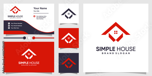 House logo with simple and minimalist style Premium Vector