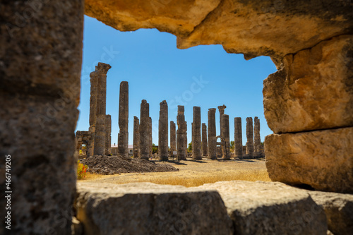 The Temple of Zeus of Diokaesareia ( Uzuncaburc ) Ancient City in Mersin, Turkey photo